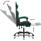  Igraća stolica od umjetne kože s osloncem za noge Crna i zelena - Crna i zelena 1 Sa naslonom za noge | shoptok.hr