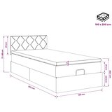  Podesivi krevet s madracem Krem 100 x 200 cm Tkanina - Krem 100 x 200 cm Dizajn s rombovima | shoptok.hr