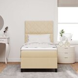 vidaXL krevet s kutijom s madracem krem boje 100x200 cm tkanina | shoptok.hr