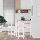 vidaXL Barska garnitura 5-delna bela trdna borovina | Shoptok.si