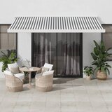 vidaXL Zložljiva tenda antracit in bela 4x3 m blago in aluminij | Shoptok.si