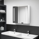  LED kupaonski ormarić s ogledalom sjajni bijeli 62 x 14 x 60 cm | shoptok.hr