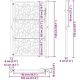 vidaXL Vrtna vrata crna 105x155 cm dizajn čeličnih listova | shoptok.hr
