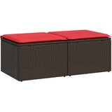  2-dijelni set vrtnih sofa poliratan i bagrem s jastucima smeđi | shoptok.hr