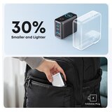Anker 100W GaN zidni brzi punjač, 3-porta (2x USB-C i 1x USB-A) sa USB-C M/M pletenim kablom, tamno sivi Cene