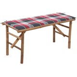  Sklopiva vrtna klupa s jastukom 118 cm od bambusa | shoptok.hr