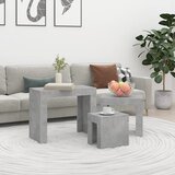 Furnova Komplet klubskih mizic 3 kosi betonsko siva iverna plošča, (21912986) | Shoptok.si