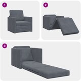 SOFA Tlačni kavč enojni pretvornik iz žameta 74x77x81 cm temno siva, (22054565) | Shoptok.si