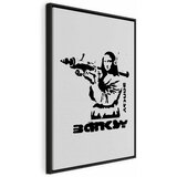  Slika - Contrast Duel (1-part) - Banksy on Mural with Mona Lisa 40x60 U crnom drvenom okviru | shoptok.hr