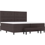  Krevet s kutijom s madracem i klupom tamnosmeđi 200x200 cm Tkanina | shoptok.hr