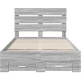  Krevetna konstrukcija s ladicama Siva Sonoma 135 x 190 cm | shoptok.hr
