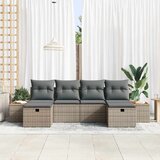  Sjedeća garnitura za vrt 6 kom. Siva poliratan 294 x 117 x 85 cm | Shoptok.si