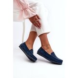 S. BARSKI Navy Blue Women's Suede Moccasins S.Barski LR755 | shoptok.hr