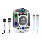 Auna Set: karaoke sustav Kara Projecturan bijela boja + 2 mikrofona Kara Dazzl, LED osvjetljenje