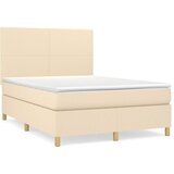  s oprugama i madracem krem 140 x 190 cm od tkanine | shoptok.hr