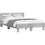  Okvir kreveta s uzglavljem siva boja betona 120x190 cm drveni | shoptok.hr