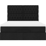 vidaXL Otomanski posteljni okvir z vzmetnico črn 140x190 cm blago | Shoptok.si