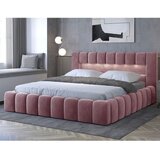 ELTAP Ružičasti tapecirani bračni krevet s prostorom za odlaganje s podnicom 180x200 cm Lamica – | shoptok.hr