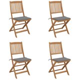 The Living Store Zložljivi vrtni stoli 4 kosi z blazinami trden akacijev les - Vrtni Stol, (21477555) | Shoptok.si