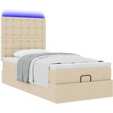 vidaXL otomanski okvir kreveta s madraca krem 80x200cm od tkanine | shoptok.hr