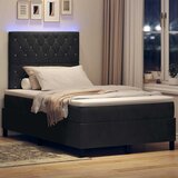  LED Box Spring Krevet s madracem Crna 120 x 200 cm Baršun | shoptok.hr