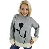 Pri Women's sweater half turtleneck warm flower print autumn winter ROSELYN | shoptok.hr