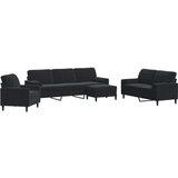 vidaXL 4-dijelni set sofa s jastucima crni baršunasti | shoptok.hr