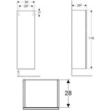 Geberit 500.361.JR.1 smyle square 118 x 36 x 30 cm visoka stranska omara | Shoptok.si