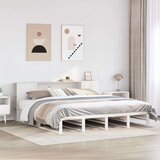  Krevet s regalom za knjige bez madraca bijeli 200x200cm od drva | shoptok.hr