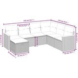  7-dijelni set vrtnih sofa s jastucima bež od poliratana | shoptok.hr