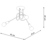 Sollux SL.1437 - Plafonski luster LOOP 3xE27/15W/230V zlatna | Eponuda.com