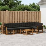  Set vanjskih sofa 7 kom. Prirodna i crna | shoptok.hr