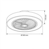  Brilagi - LED prigušiva svetiljka sa ventilatorom LED/38W/230V prečnik 50 cm zlatna + daljinski upravljač | Eponuda.com