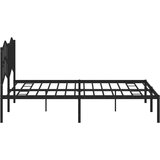 Metalni Kovinski posteljni okvir z vzglavjem črn 183x213 cm | Shoptok.si