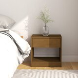 vidaXL Nočna omarica medeno rjava 40x31x40 cm trdna borovina Cene