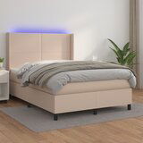  The Living Store Box spring postelja z vzmetnico LED kapučino 140x190 cm - Box Spring Postelja, (21499466) Cene