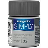 SWINGCOLOR NOTRANJA DISPERZIJSKA BARVA SIMPLY ŠT.02 (50 ml, siva) Cene