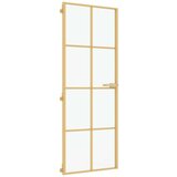 vidaXL Sobna vrata tanka zlatna 76x201 5 cm kaljeno staklo i aluminij | shoptok.hr
