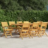 The Living Store Zložljivi vrtni stoli 8 kosi 55x62x90 cm trdna tikovina - Zložljiv Vrtni Stol, (21469704) Cene
