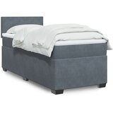 vidaXL Box spring postelja z vzmetnico temno siva 80x200 cm žamet Cene
