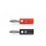 Banana konektor moški 4,5 mm niklani PVC stabilna povezava, Črna / Rdeča, (5000218665)