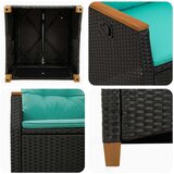  Ležaljka u vrtu Crna i Tirkizna 64 x 57 5 x 112 cm poliratan - Crna i tirkizna 1 | shoptok.hr
