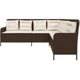  Vrtna sofa L-oblika sa jastucima smeđi od poliratana | shoptok.hr