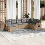 vidaXL 8-dijelni set vrtnih sofa od poliratana s jastucima bež | shoptok.hr