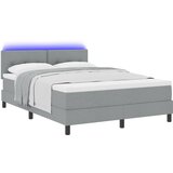 vidaXL Krevet s podnicom i madracem s LED svjetlom sivo 140x200 cm tkanina | shoptok.hr