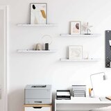  Polica na zidu s policom 4 pcs Bijeli mramor 60 x 9 x 3 cm | shoptok.hr