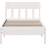vidaXL Posteljni okvir z vzglavjem bel 90x200 cm trdna borovina | Shoptok.si