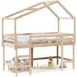 Maison Chic Postelja za odrasle - Posteljni Okvir z lestvijo in streho 90x200 cm borovina, (22082385) Cene