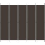 Sobna pregrada s 5 panela smeđa 250x220 cm od tkanine | Eponuda.ba