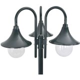 vidaXL Vrtna ulična svetilka E27 220 cm aluminij 3 žarnice zelena | Shoptok.si